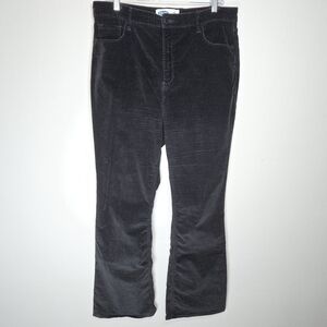 Old Navy Women's Velour Corduroy Pants Flared Leg Stretch Extra High Rise Black